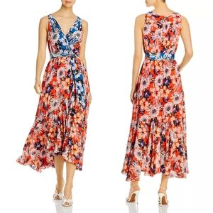 NWOT Johnny Was $528 JADE Priyanka Printed Silk Wrap Maxi Dress Floral size M